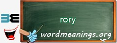 WordMeaning blackboard for rory